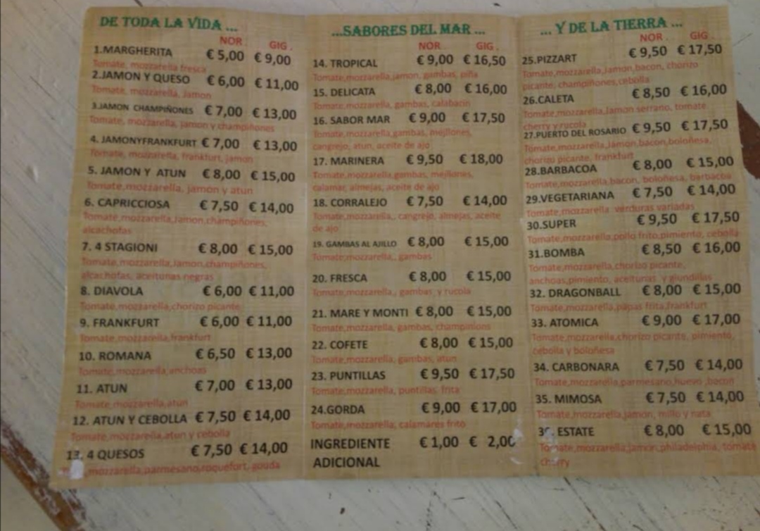 Menu Pizzart Puerto Del Rosario-4