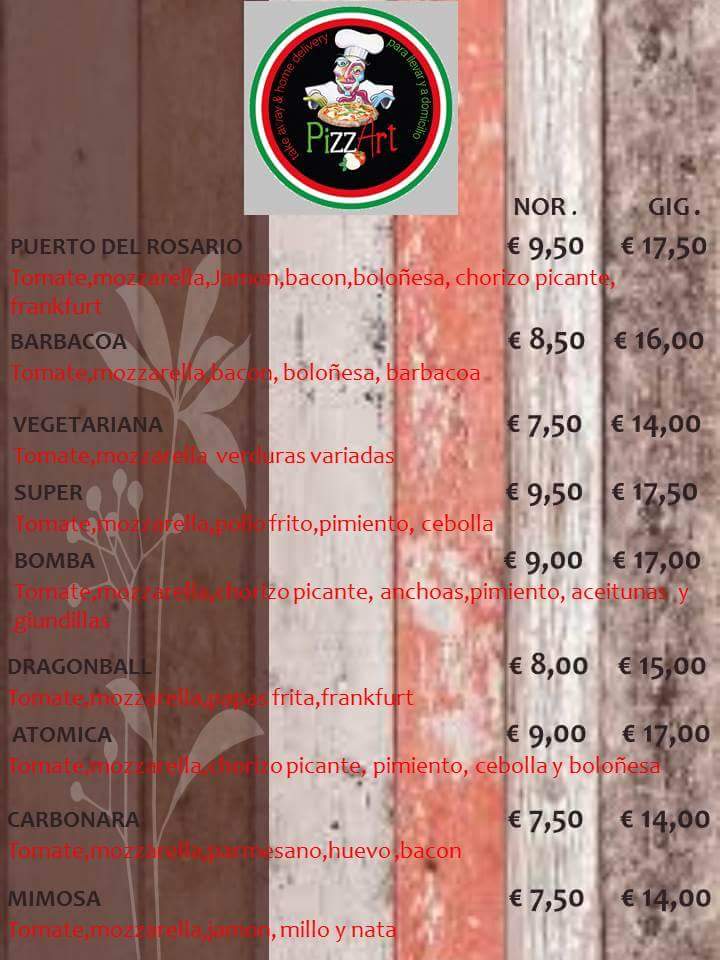 Menu Pizzart Puerto Del Rosario-8
